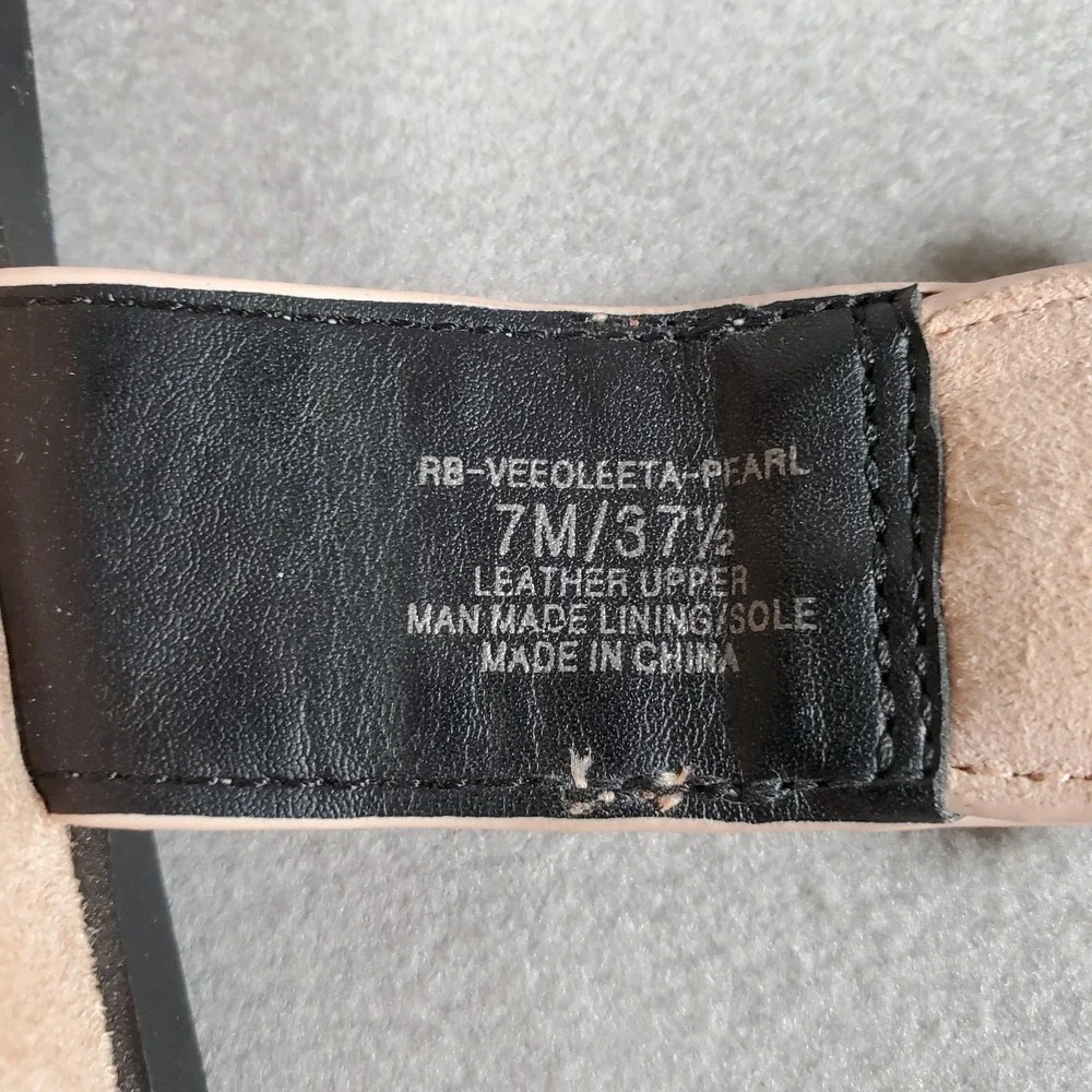 Rebecca Minkoff Veeoleeta Sandal Womens 7 Pink Pearl Buckle Suede Leather Slides - Picture 8 of 9